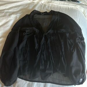 Zara sheer blacktop size small worn once